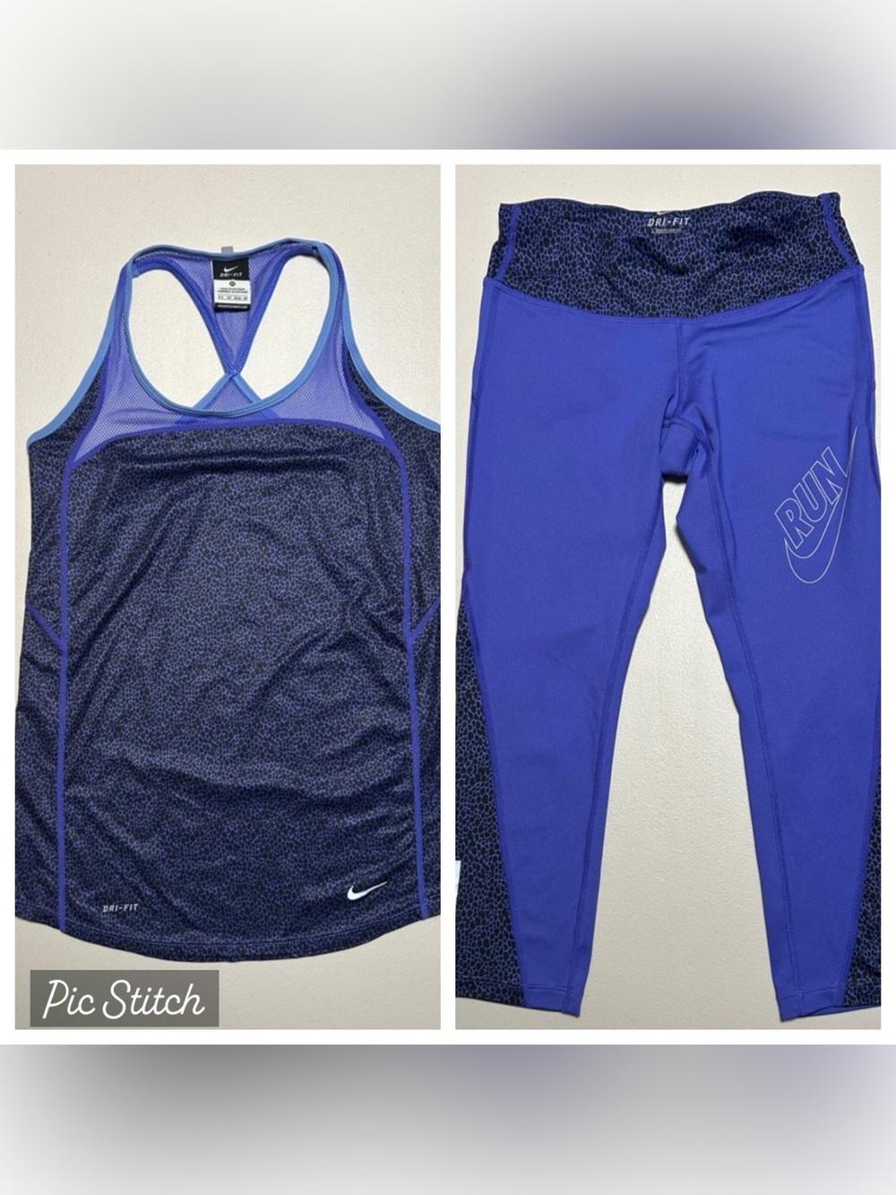 MATCHING SET Nike Women's Purple Racerback and Capris Dri-FIT - Size XS
